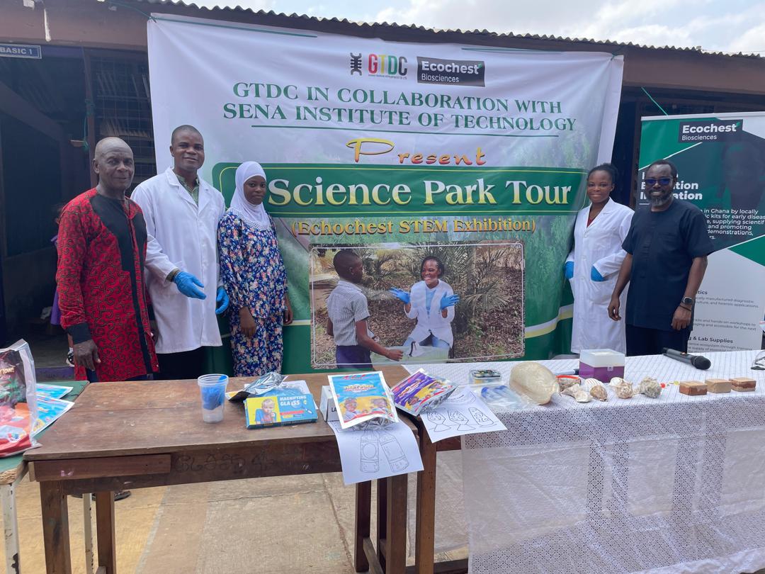 Prof. Kobby Mensah, Dr. Andrews and the Head Master of Grace Gold School in a pose.